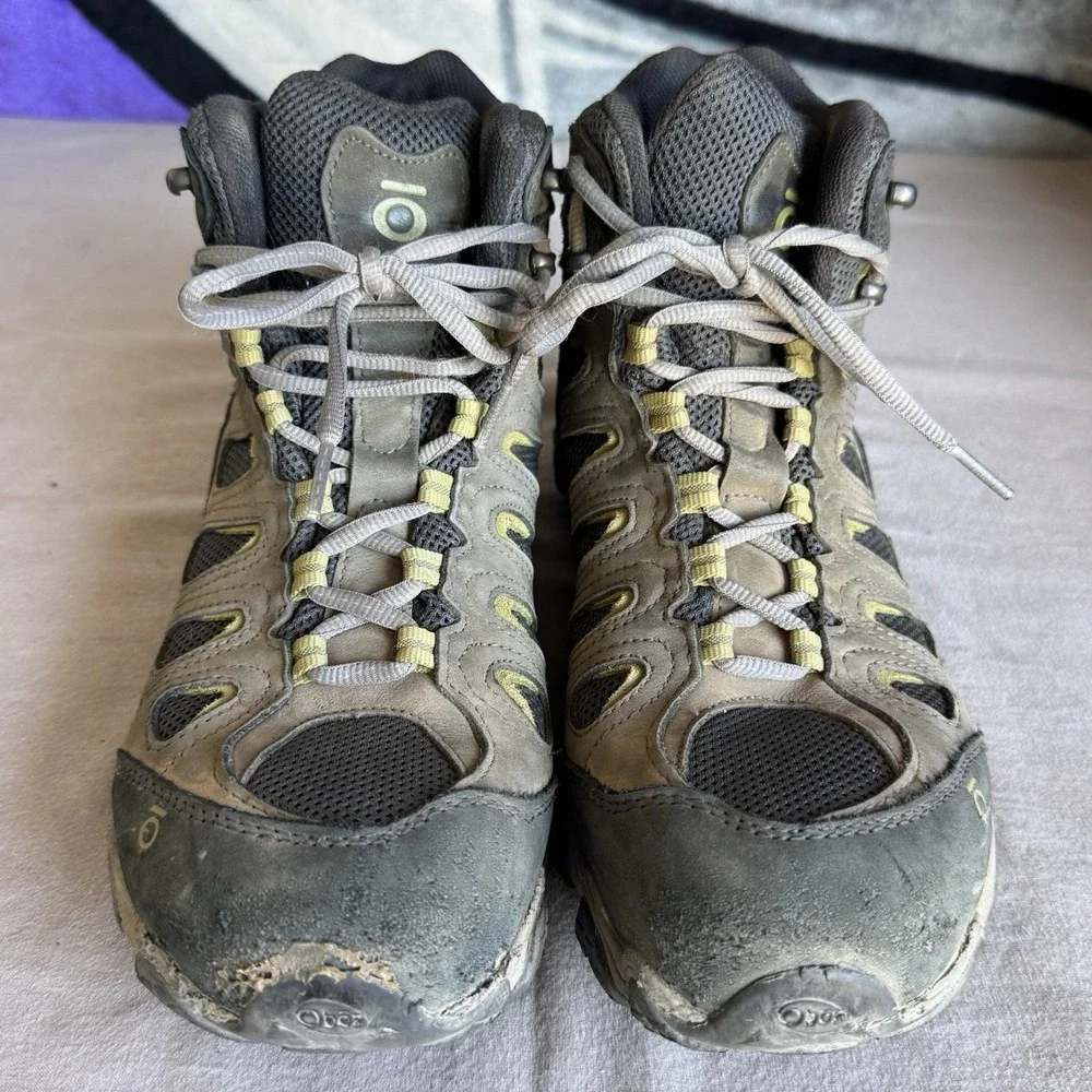 Oboz Men Sz 9 Sawtooth II Waterproof Mid Hiking Boots Grey Waterproof Gorpcore